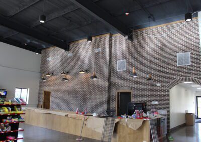 industrial store interior with brick walls