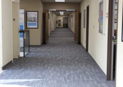 long hallways with carpet